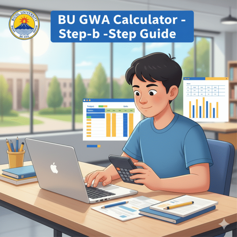 Step-by-step guide for using the Bu Gwa calculator, illustrating the process in a clear and organized manner.